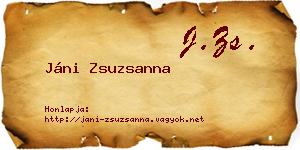 Jáni Zsuzsanna névjegykártya
